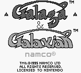 Arcade Classic 3: Galaga and Galaxian title screen for GameBoy